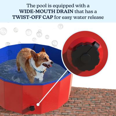 Show full view: Pet Adobe Foldable Dog Pool, Red, Medium slide 2 of 9