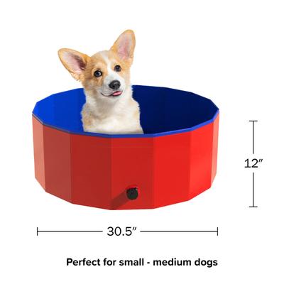 Show full view: Pet Adobe Foldable Dog Pool, Red, Medium slide 6 of 9