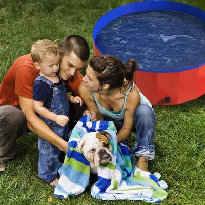Show full view: Pet Adobe Foldable Dog Pool, Red, Medium slide 5 of 9