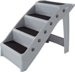 Pet Adobe Folding Dog & Cat Steps, Gray, 4 Step- Large