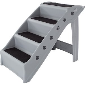 Pet Adobe Folding Dog & Cat Steps, Gray, 4 Step- Large