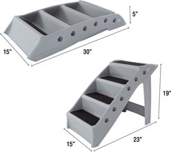 Pet Adobe Folding Dog & Cat Steps, Gray, 4 Step- Large slide 2 of 8