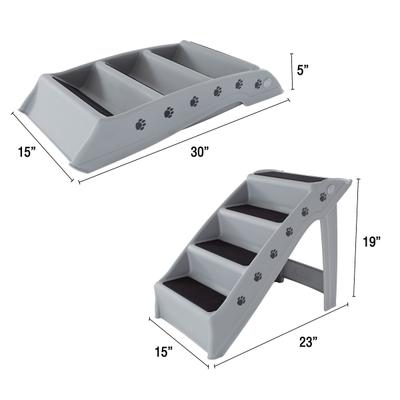 Show full view: Pet Adobe Folding Dog & Cat Steps, Gray, 4 Step- Large slide 3 of 10