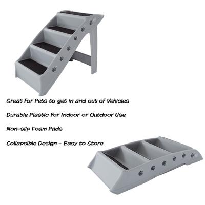 Show full view: Pet Adobe Folding Dog & Cat Steps, Gray, 4 Step- Large slide 4 of 10