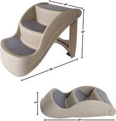 Pet Adobe Folding Dog & Cat Steps, Tan, 3 Step- Large slide 2 of 6
