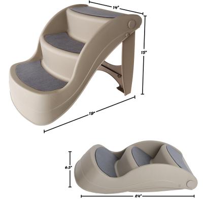 Show full view: Pet Adobe Folding Dog & Cat Steps, Tan, 3 Step- Large slide 2 of 7