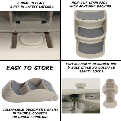 Show full view: Pet Adobe Folding Dog & Cat Steps, Tan, 3 Step- Large slide 3 of 7