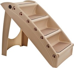 Pet Adobe Folding Dog & Cat Steps, Tan, 4 Step- Large