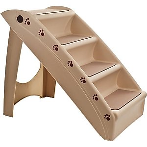 Pet Adobe Folding Dog & Cat Steps, Tan, 4 Step- Large