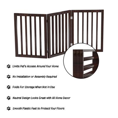 Show full view: Pet Adobe Freestanding Dog & Cat Gate, 3 Panel, Small, Brown slide 3 of 9