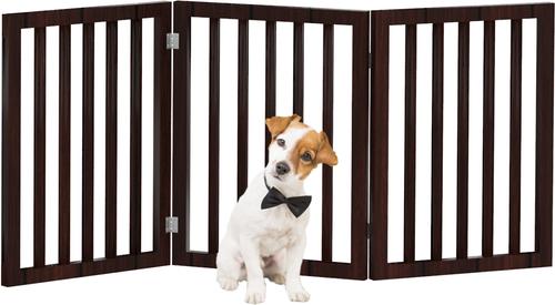 Show full view: Pet Adobe Freestanding Dog & Cat Gate, 3 Panel, Small, Brown slide 7 of 9