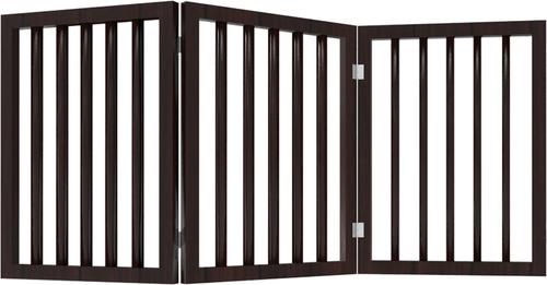Show full view: Pet Adobe Freestanding Dog & Cat Gate, 3 Panel, Small, Brown slide 8 of 9