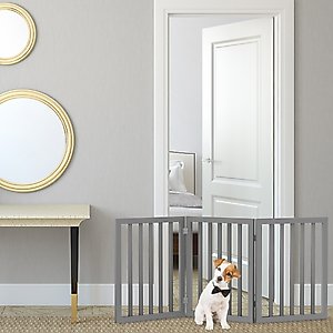 Pet Adobe Freestanding Dog & Cat Gate, 3 Panel, Small, Gray