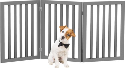 Show full view: Pet Adobe Freestanding Dog & Cat Gate, 3 Panel, Small, Gray slide 7 of 9