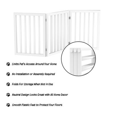 Show full view: Pet Adobe Freestanding Dog & Cat Gate, 3 Panel, Small, White slide 3 of 9