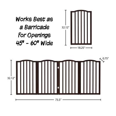 Show full view: Pet Adobe Freestanding Dog & Cat Gate, 4 Panel, Large, Brown slide 3 of 10