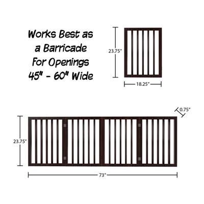 Show full view: Pet Adobe Freestanding Dog & Cat Gate, 4 Panel, Small, Brown slide 2 of 9