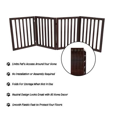 Show full view: Pet Adobe Freestanding Dog & Cat Gate, 4 Panel, Small, Brown slide 3 of 9