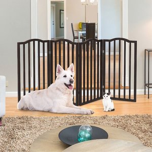 Pet Adobe Freestanding Dog & Cat Gate, Brown, 4 Panel