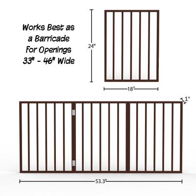 Show full view: Pet Adobe Freestanding Folding Dog & Cat Gate, Brown, 3-Panel, Small slide 2 of 9
