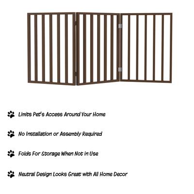 Show full view: Pet Adobe Freestanding Folding Dog & Cat Gate, Brown, 3-Panel, Small slide 3 of 9