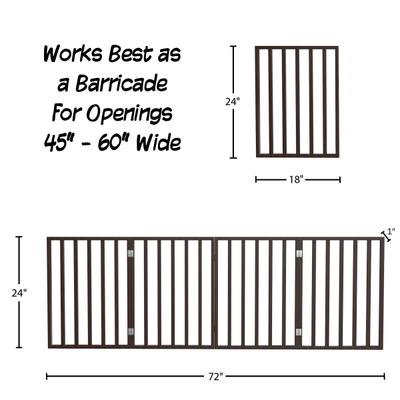 Show full view: Pet Adobe Freestanding Folding Dog & Cat Gate, Brown, 4-Panel, Medium slide 2 of 9