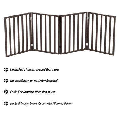 Show full view: Pet Adobe Freestanding Folding Dog & Cat Gate, Brown, 4-Panel, Medium slide 3 of 9