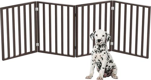 Show full view: Pet Adobe Freestanding Folding Dog & Cat Gate, Brown, 4-Panel, Medium slide 7 of 9