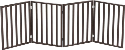 Show full view: Pet Adobe Freestanding Folding Dog & Cat Gate, Brown, 4-Panel, Medium slide 8 of 9