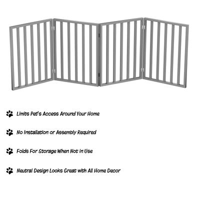 Show full view: Pet Adobe Freestanding Folding Dog & Cat Gate, Gray, 4-Panel, Medium slide 2 of 8