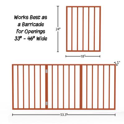 Show full view: Pet Adobe Freestanding Folding Dog & Cat Gate, Mahogany, 3-Panel, Small slide 2 of 9