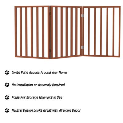 Show full view: Pet Adobe Freestanding Folding Dog & Cat Gate, Mahogany, 3-Panel, Small slide 3 of 9