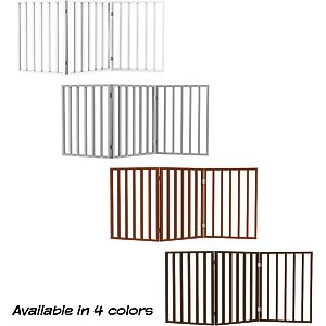Pet Adobe Freestanding Folding Dog & Cat Gate, Mahogany, 3-Panel, Small