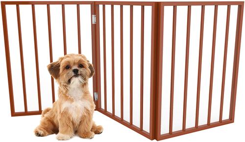Show full view: Pet Adobe Freestanding Folding Dog & Cat Gate, Mahogany, 3-Panel, Small slide 7 of 9