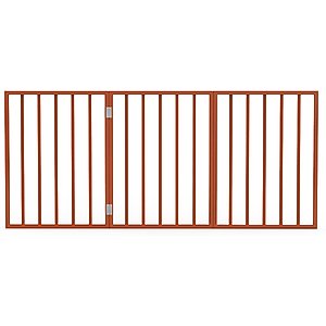 Pet Adobe Freestanding Folding Dog & Cat Gate, Mahogany, 3-Panel, Small