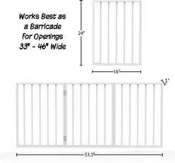 Pet Adobe Freestanding Folding Dog & Cat Gate, White, 3-Panel, Small slide 2 of 8