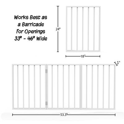 Show full view: Pet Adobe Freestanding Folding Dog & Cat Gate, White, 3-Panel, Small slide 3 of 10
