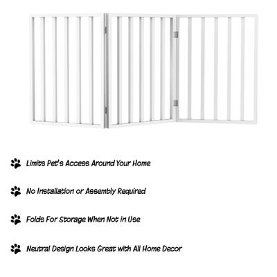 Show full view: Pet Adobe Freestanding Folding Dog & Cat Gate, White, 3-Panel, Small slide 4 of 10