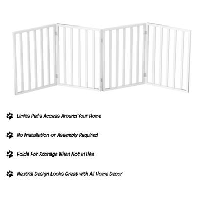 Show full view: Pet Adobe Freestanding Folding Dog & Cat Gate, White, 4-Panel, Medium slide 3 of 9