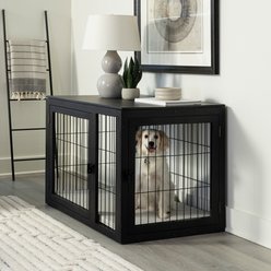 Pet Adobe Furniture-Style Dog Crate, Black, Large