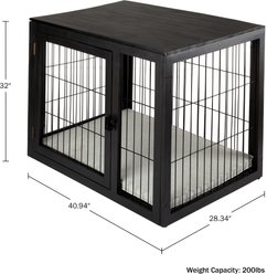 Pet Adobe Furniture-Style Dog Crate, Black, Large slide 2 of 5