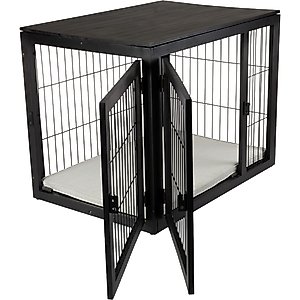 Pet Adobe Furniture-Style Dog Crate, Black, Large
