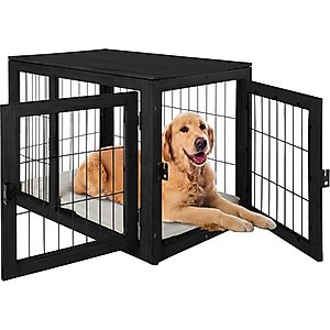 Pet Adobe Furniture-Style Dog Crate, Black, Large