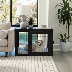 Pet Adobe Furniture-Style Dog Crate, Black, Medium