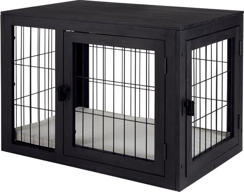 Show full view: Pet Adobe Furniture-Style Dog Crate, Black, Medium slide 5 of 6