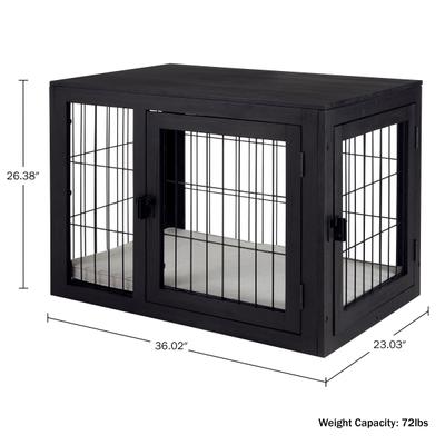 Show full view: Pet Adobe Furniture-Style Dog Crate, Black, Medium slide 3 of 6