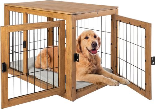 Show full view: Pet Adobe Furniture-Style Dog Crate, Natural, Large slide 2 of 6