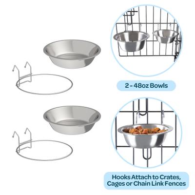 Show full view: Pet Adobe Hanging Dog Bowl Set, 48-oz slide 4 of 6