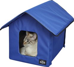 Pet Adobe Heated Cat House, Blue