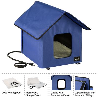 Show full view: Pet Adobe Heated Cat House, Blue slide 2 of 8